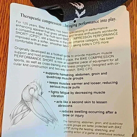 NWT BIKE ATHLETIC CPS STYLE 7625 COMPRESSION PERFORMANCE SHORT WHITE 2XL - Picture 6 of 6